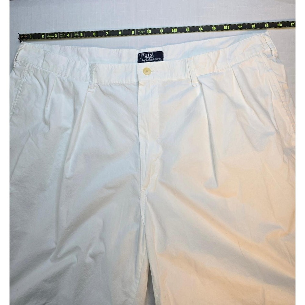 Polo Ralph Lauren Mens White Pleated Shorts Old Money Coastal Size 40 USA Made - Picture 2 of 8